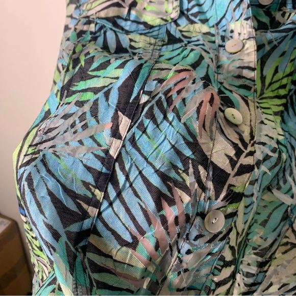 Ruby Rd Tropical Leaf Print Jacket - Picture 6 of 7